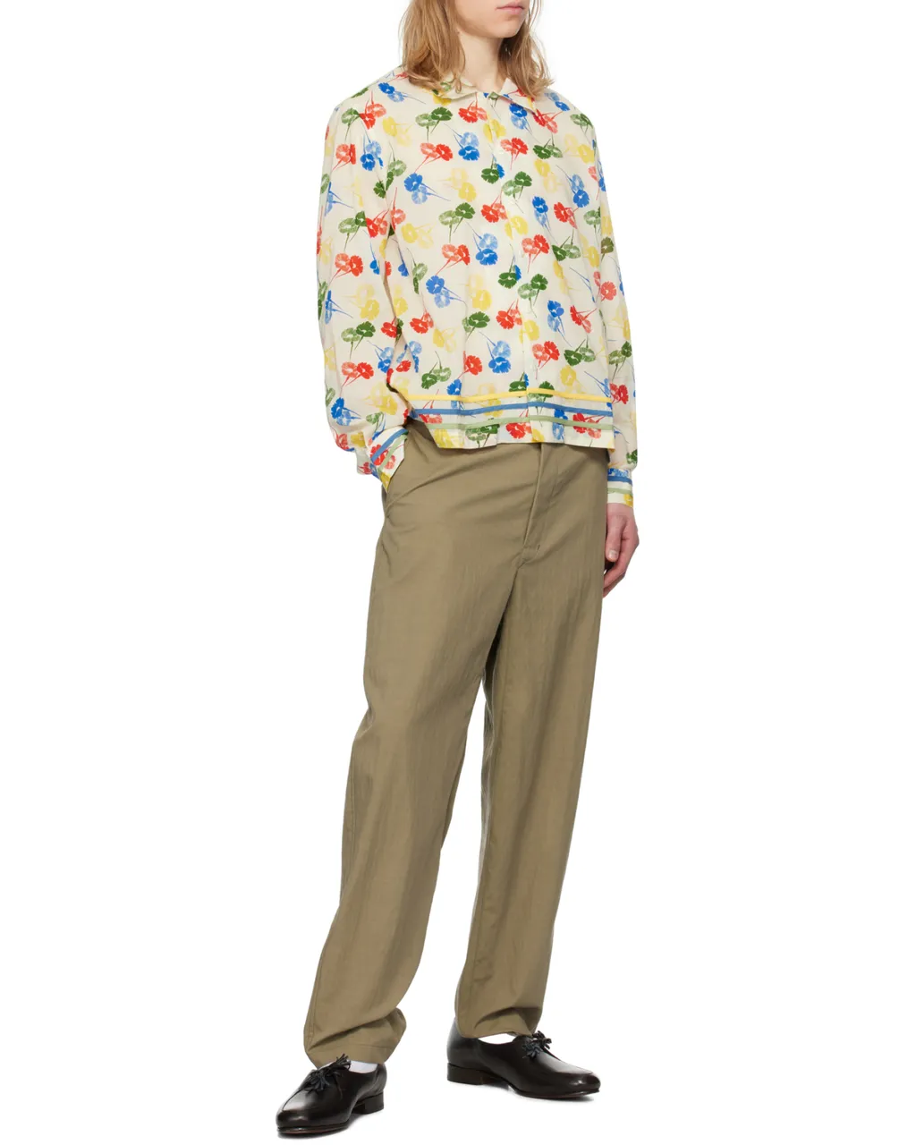 Flower Stamp Long Sleeve Shirt