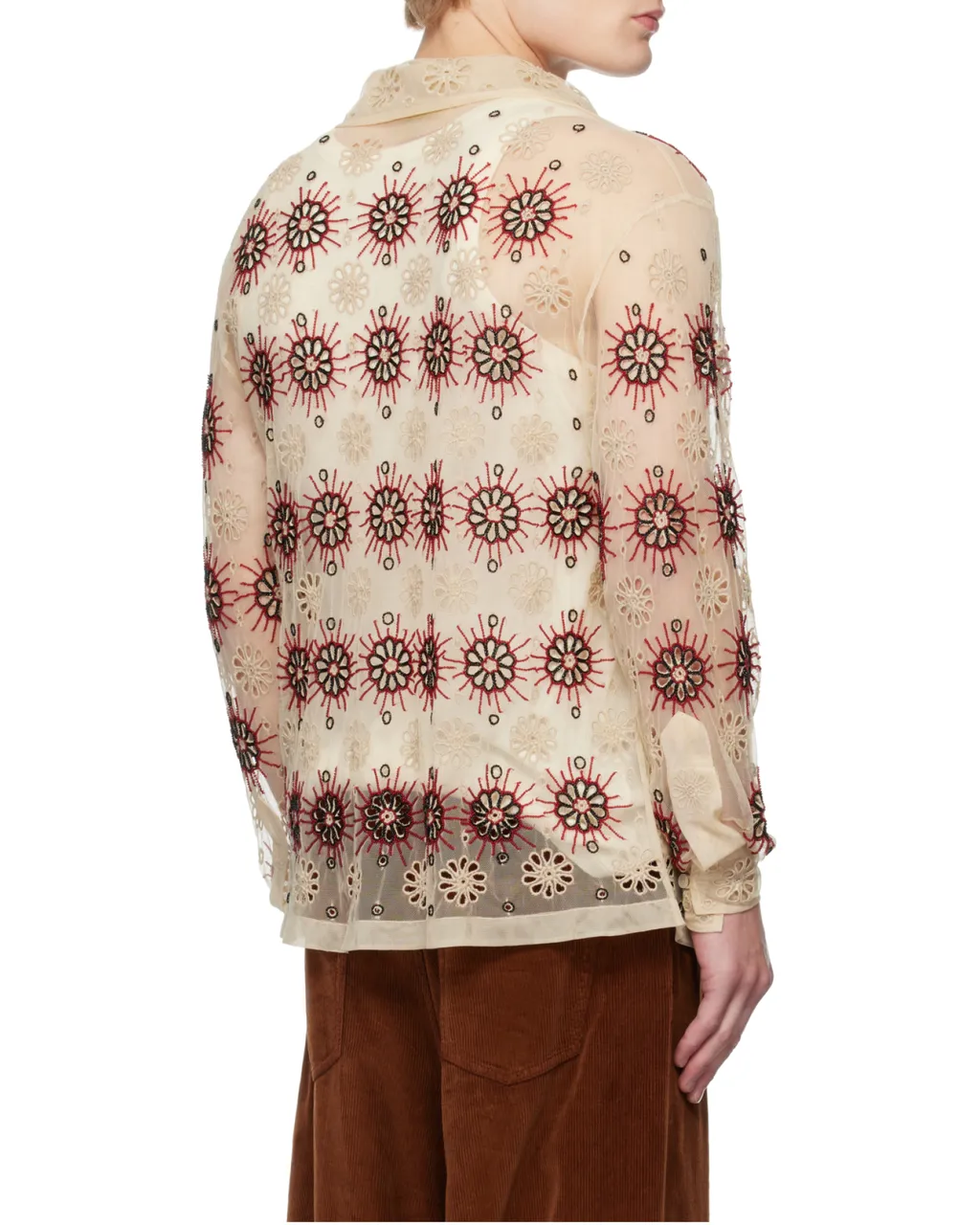 Floral Embroidered Button-Up Shirt
