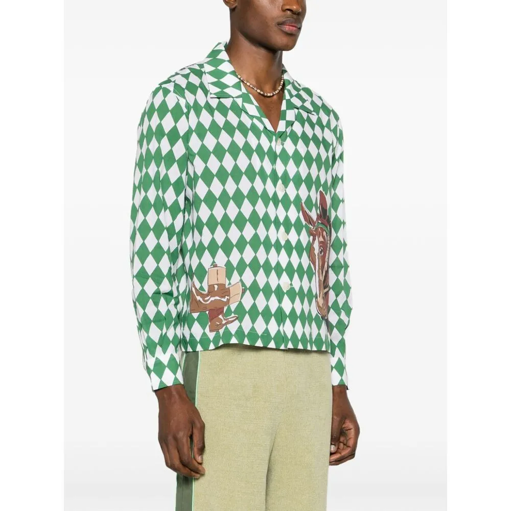 Diamond Pattern Long Sleeve Shirt