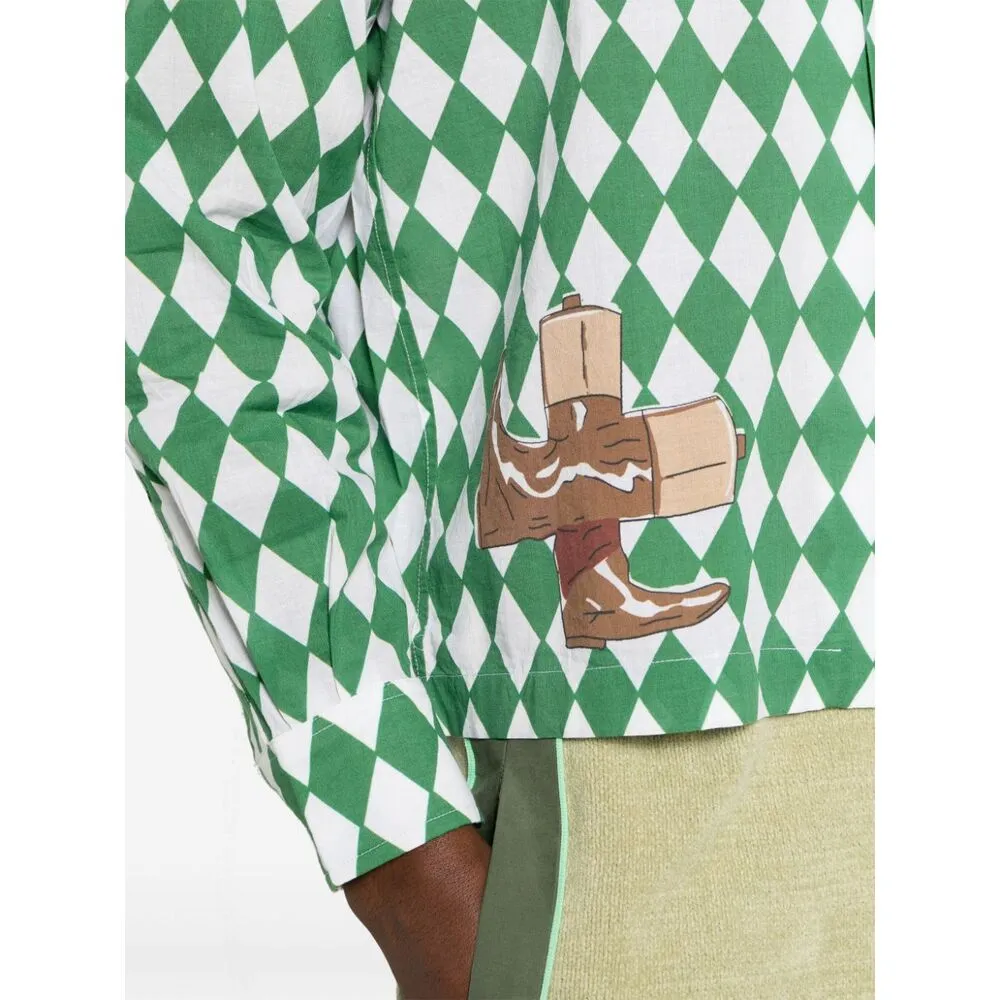 Diamond Pattern Long Sleeve Shirt