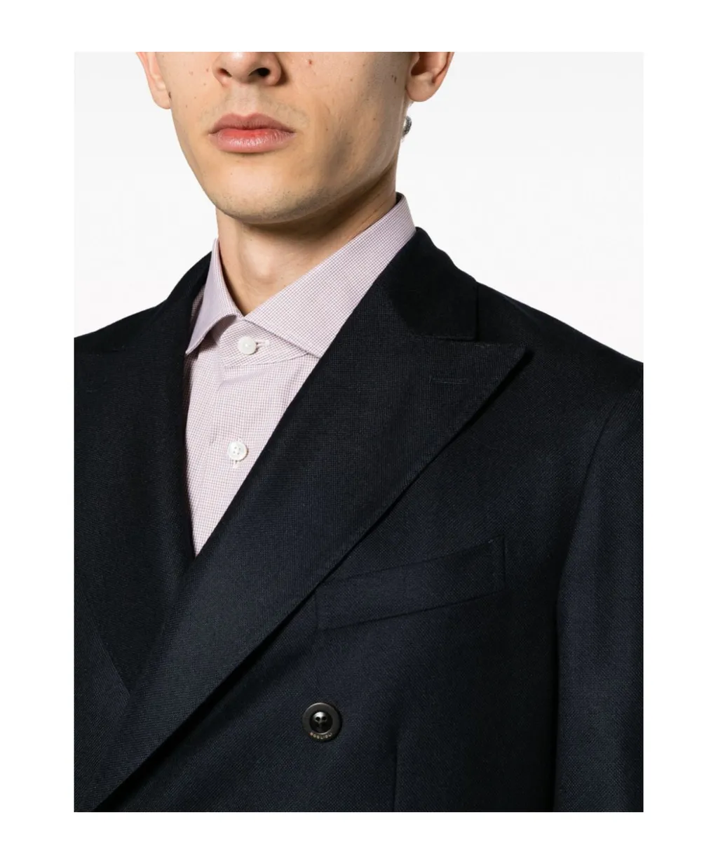 Peak-Lapels Double-Breasted Blazer