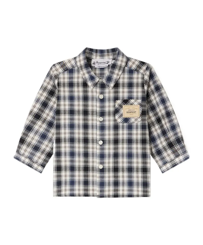 Long-Sleeved Checked Shirt