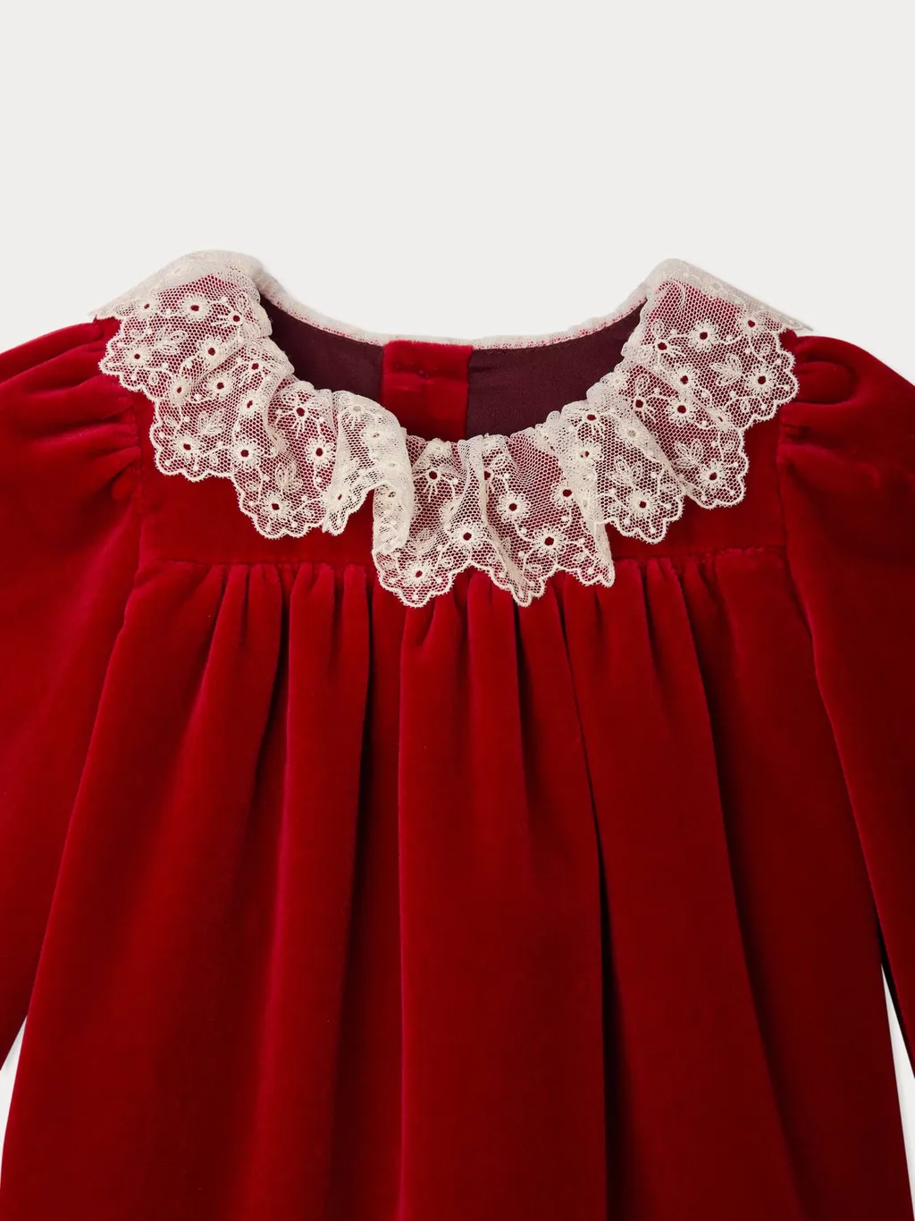 Lace-Detailed Long-Sleeved Dress