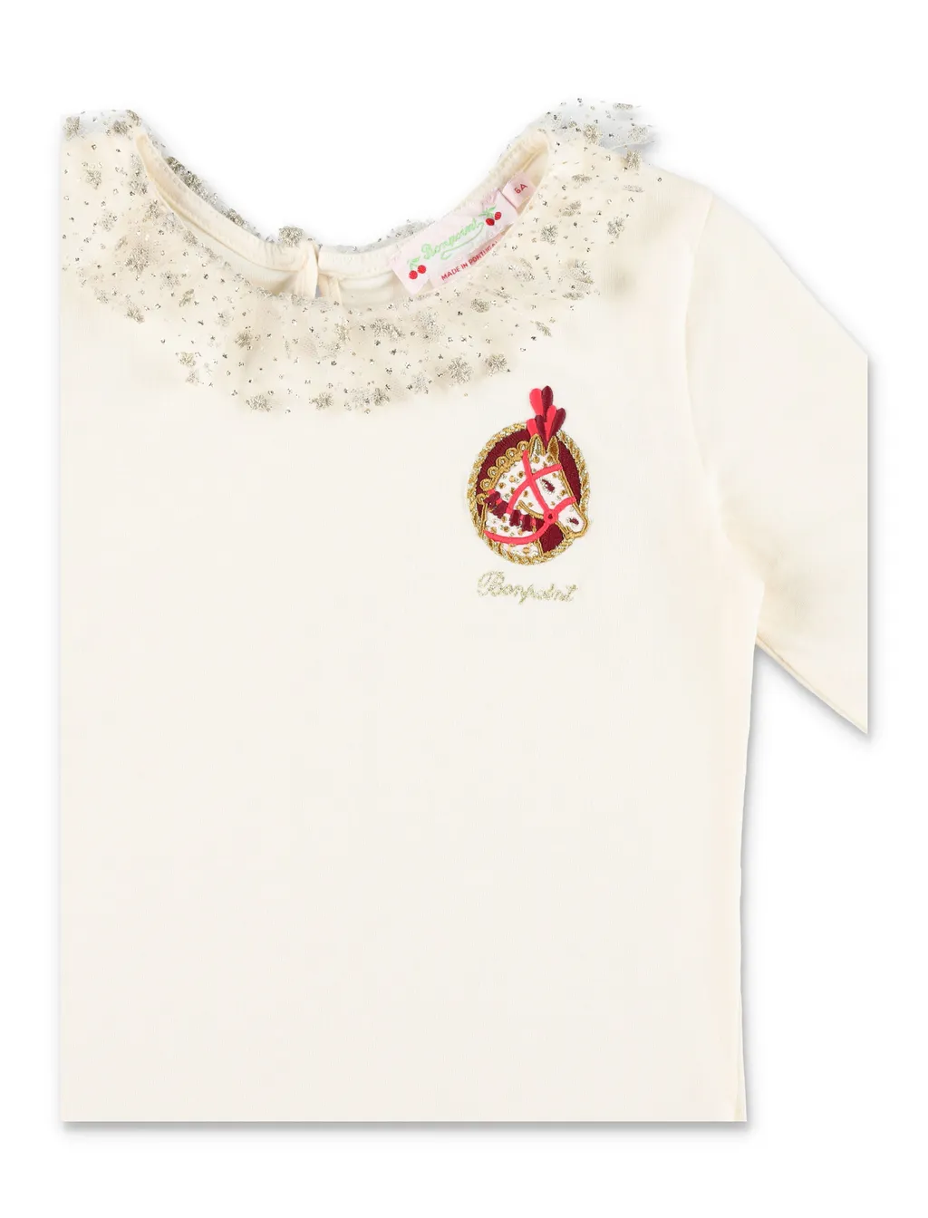 Ruffled Horse-Print T-Shirt
