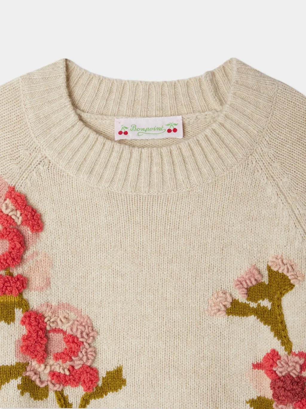 Long-Sleeved Sweater With Embroidered Flowers