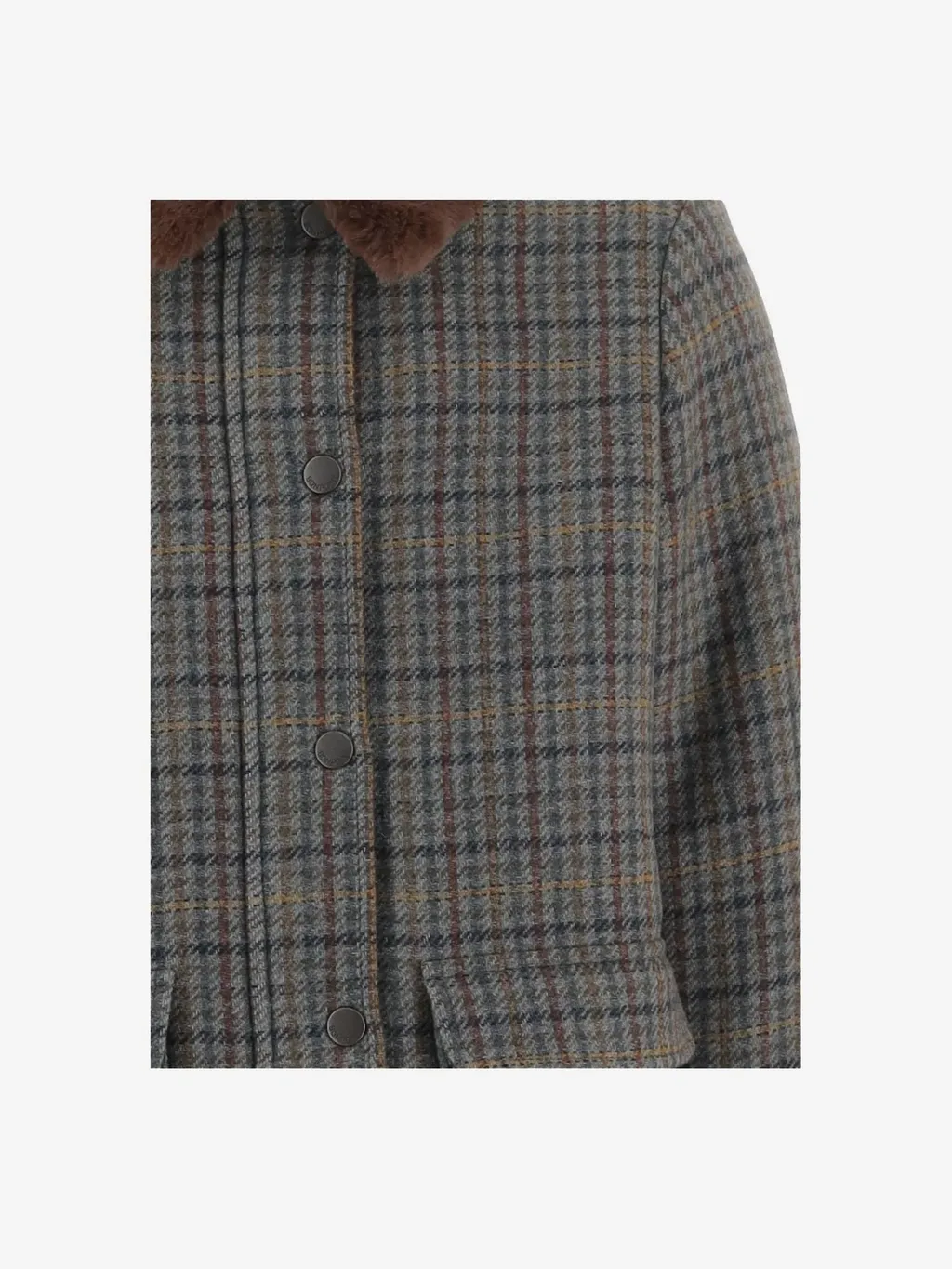 Checked Buttoned Jacket