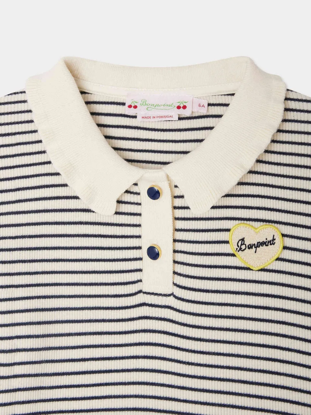 Logo Patch Striped Polo Shirt