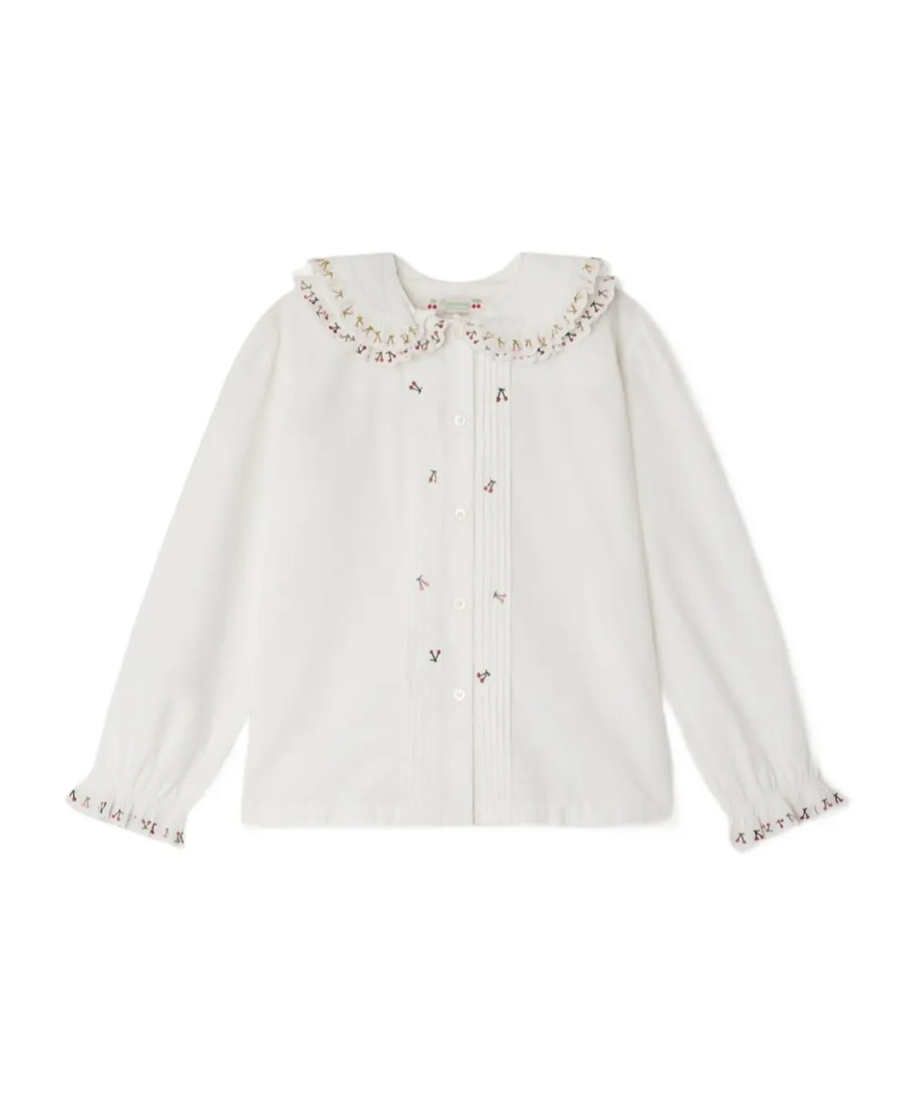 Janeke Ruffled Embroidered Collar Blouse