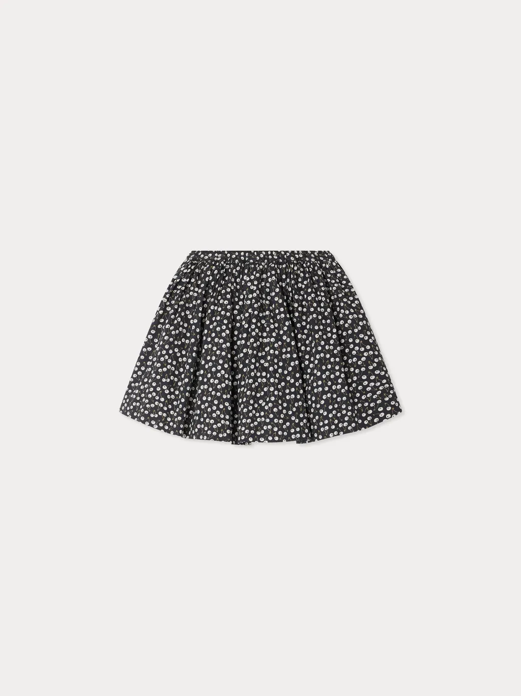 Cherry-Printed Pleated Skirt