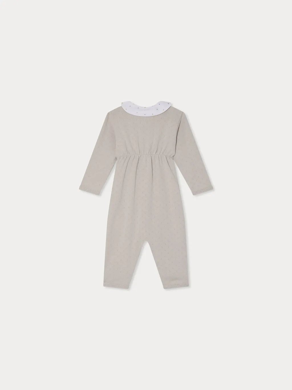 Embroidered-Collar Cotton Romper