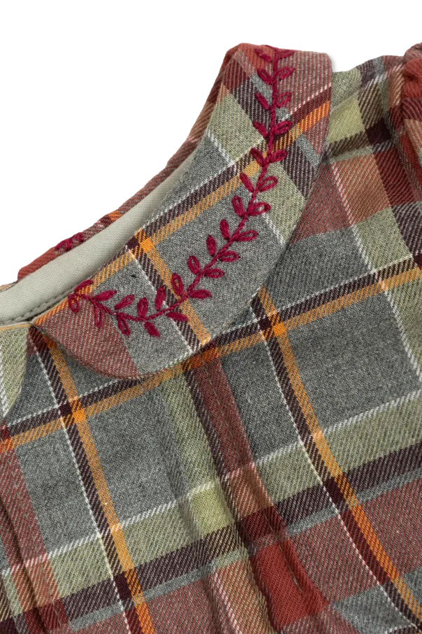 Peter Pan Collar Checked Blouse