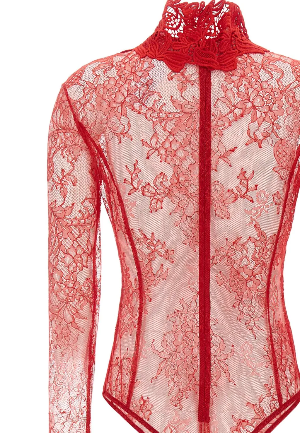 Long Sleeved Floral-Lace Bodysuit