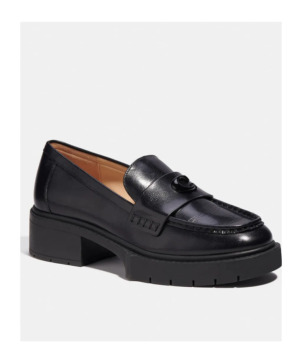 Leah Chunky Sole Leather Loafers