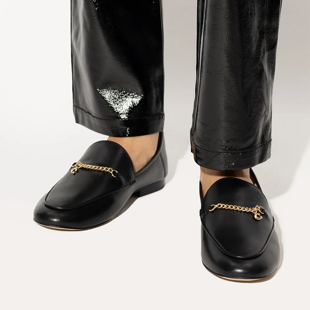 Hannah Chain-Strap Leather Loafers