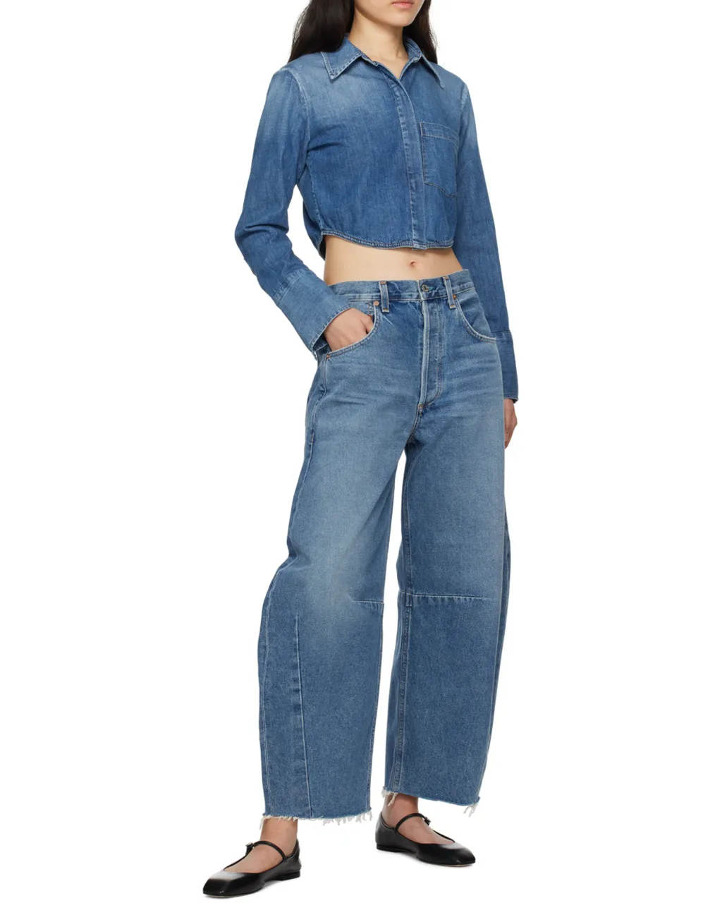 Horseshoe Wide Cotton Jeans