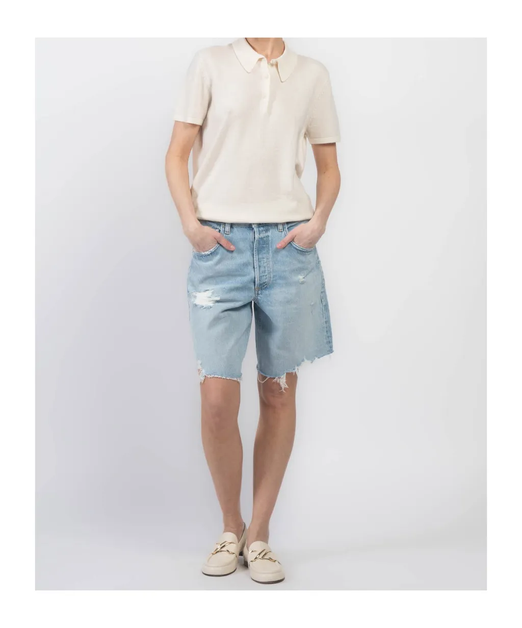 Distressed Denim Shorts