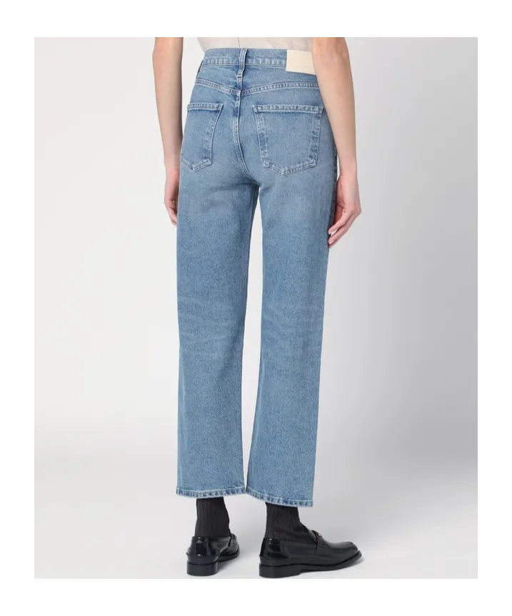 Logo Patch Straight Leg Jeans