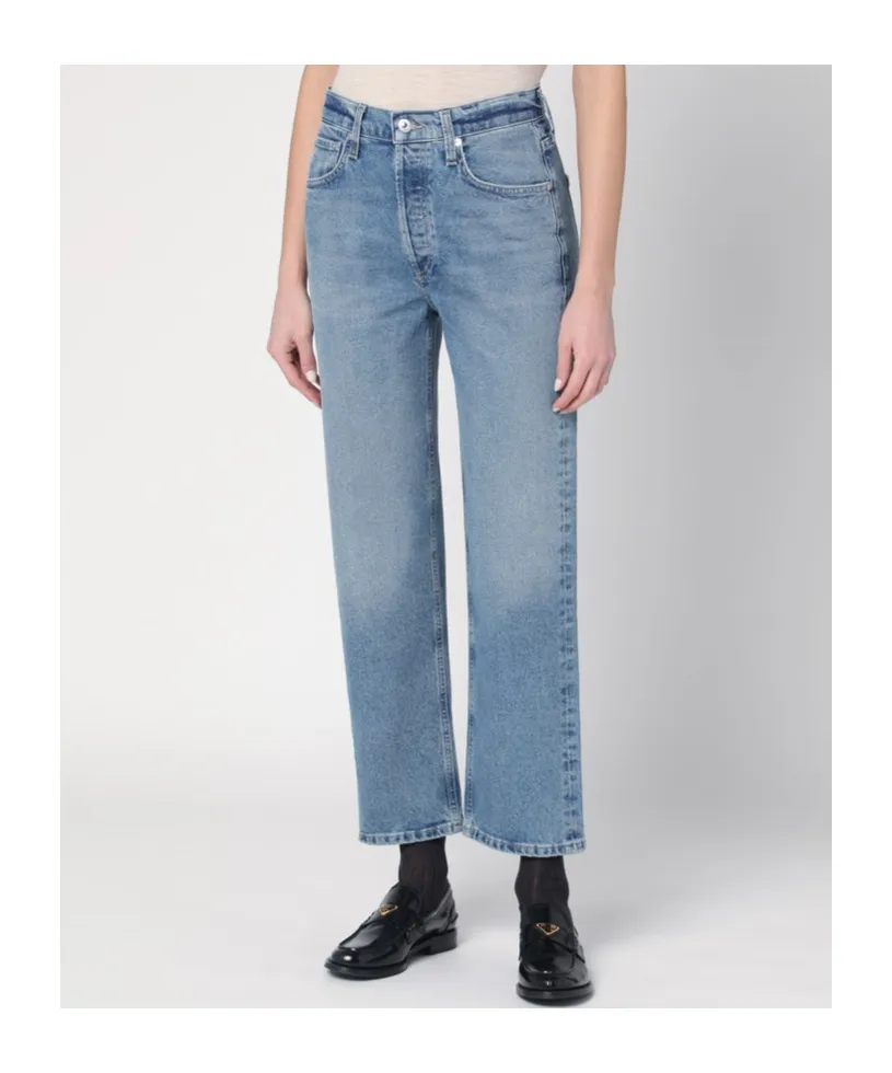 Logo Patch Straight Leg Jeans