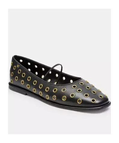 Eyelet-Detailing Ballerina Shoes