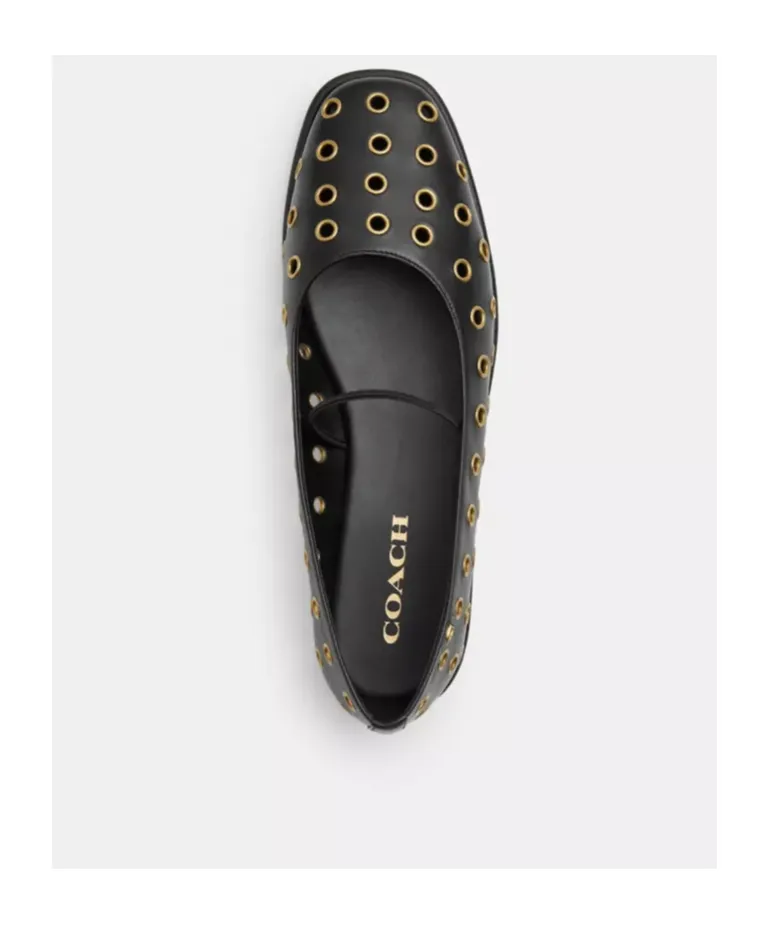 Eyelet-Detailing Ballerina Shoes