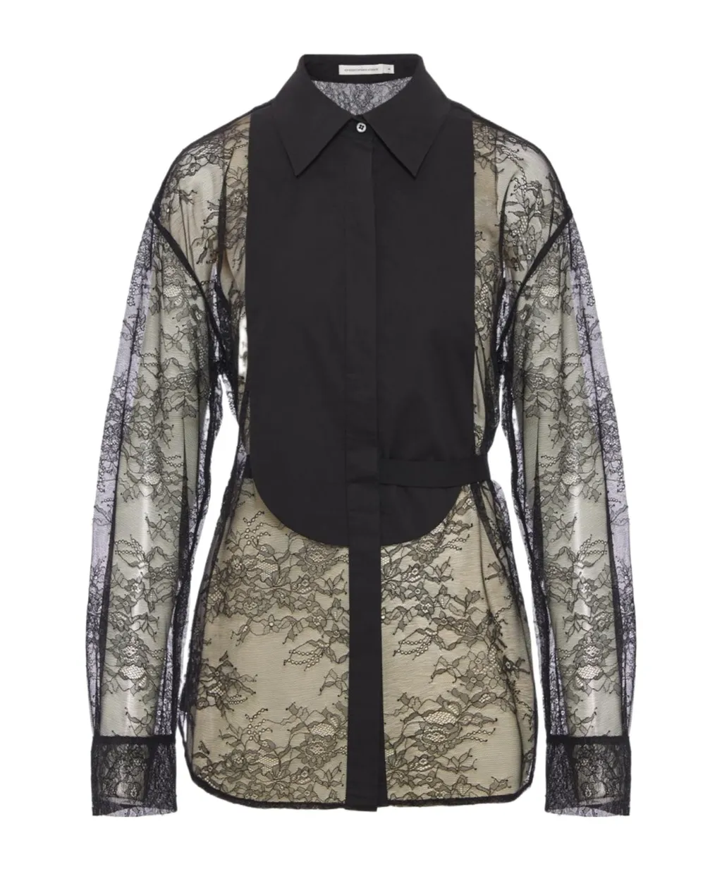 Lace Tuxedo Shirt