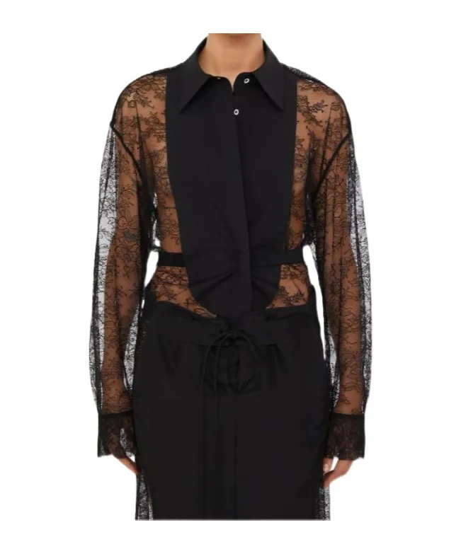 Lace Tuxedo Shirt