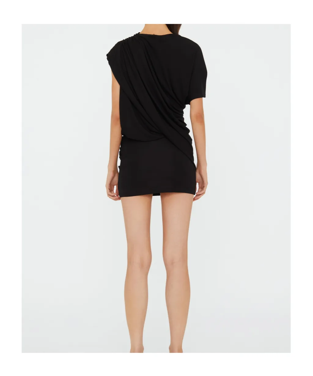 Draped Resin-Embellished Mini Dress