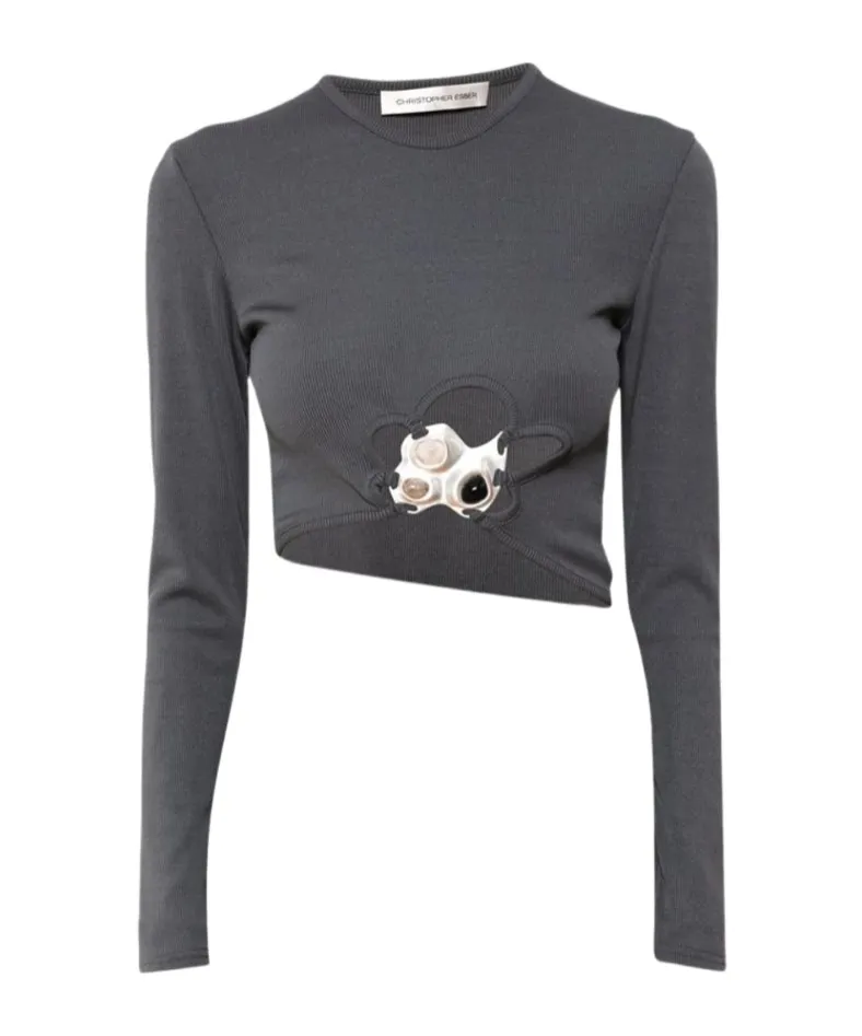Long Sleeve Cutout Top