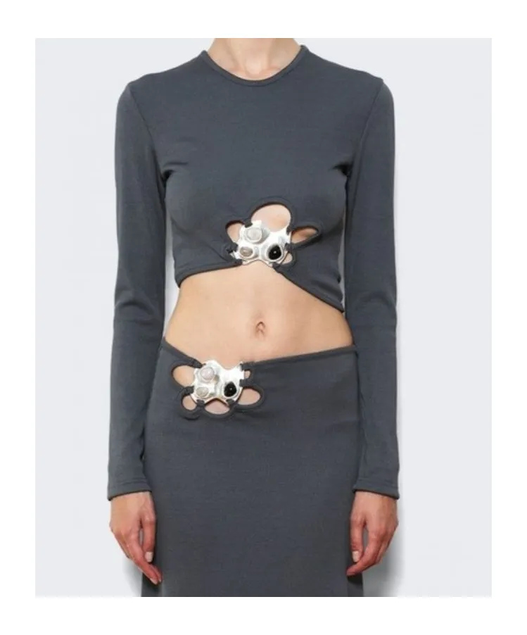 Long Sleeve Cutout Top