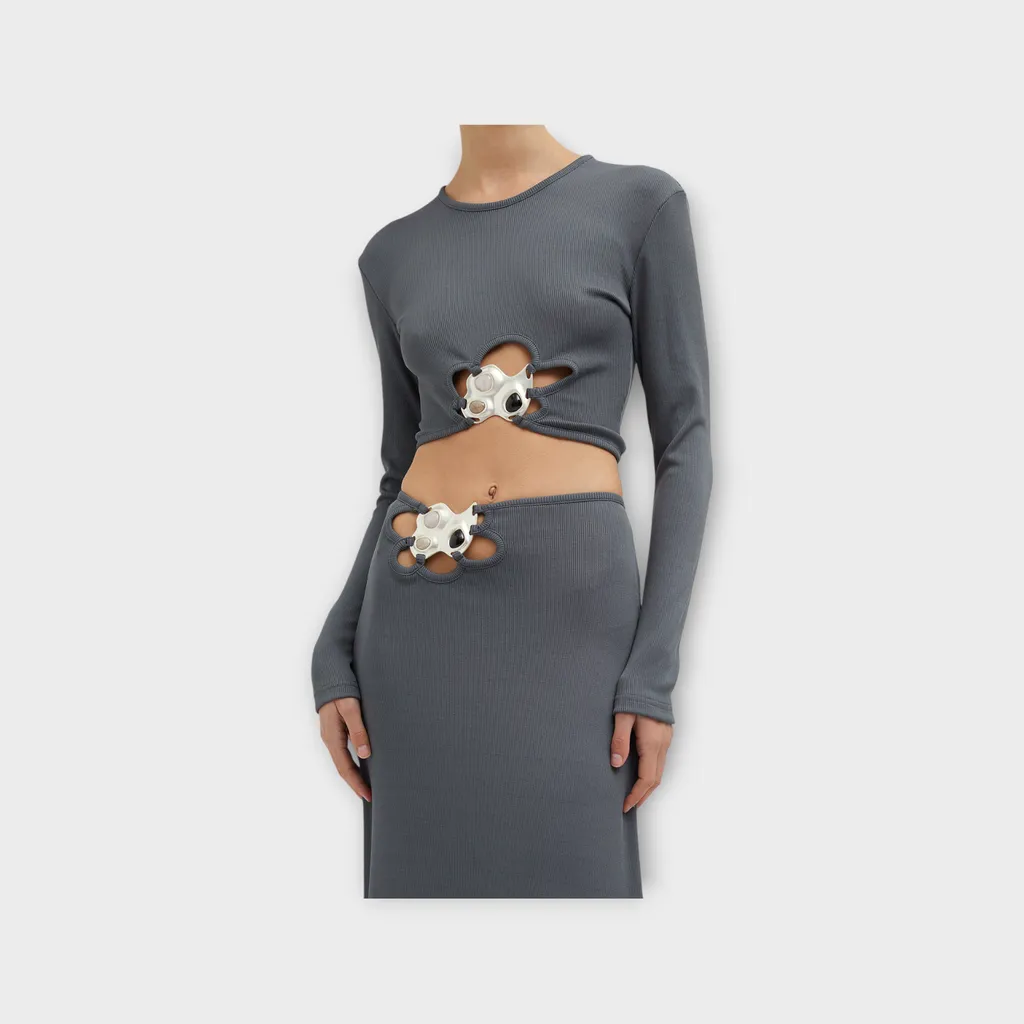 Long Sleeve Cutout Top