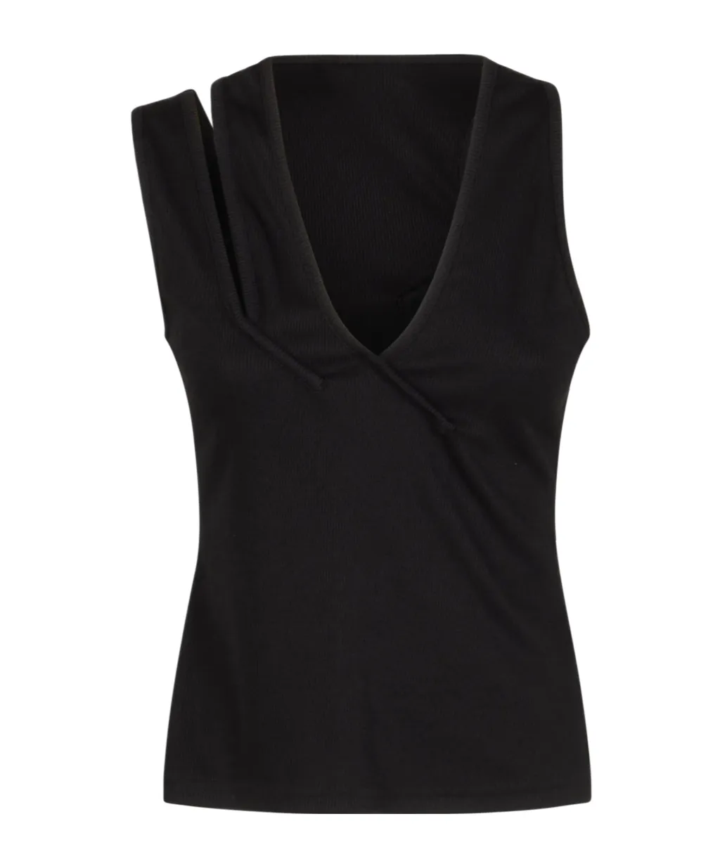 One-Shoulder Ribbed Top