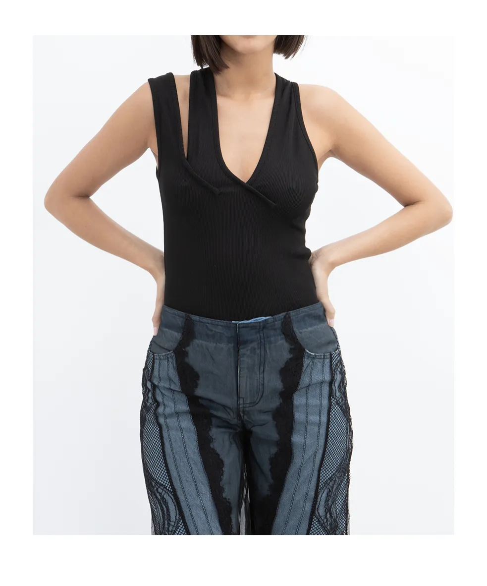 One-Shoulder Ribbed Top