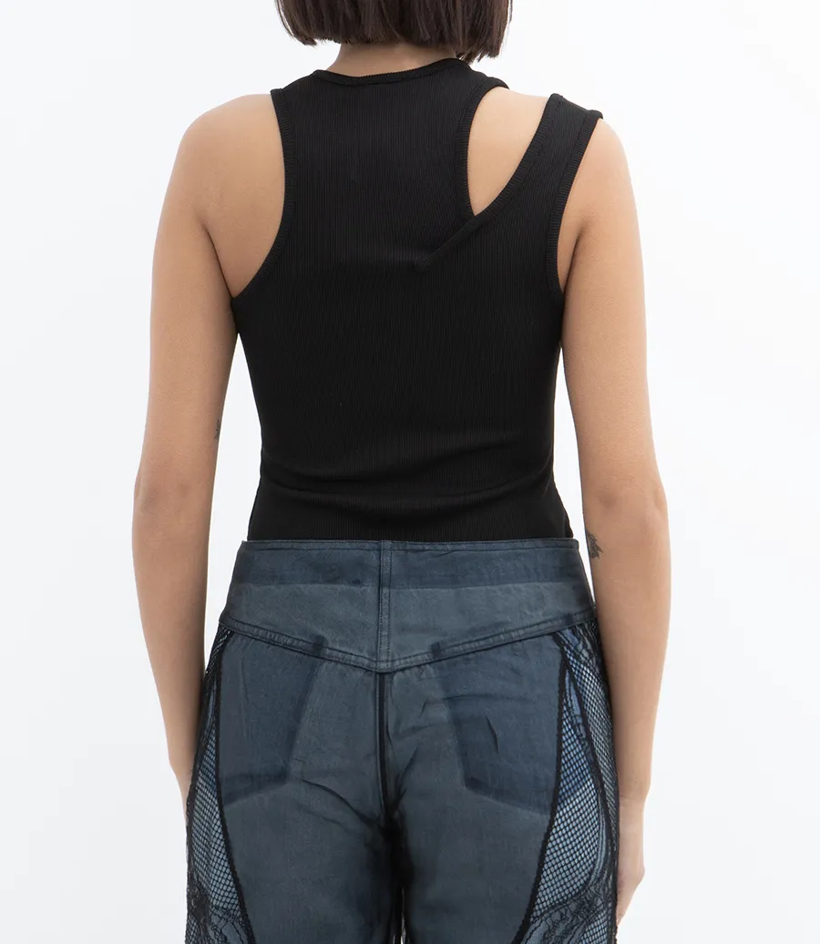 One-Shoulder Ribbed Top