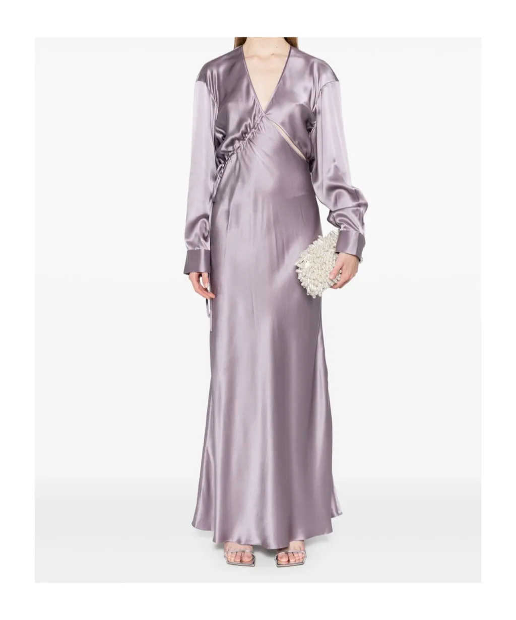Cross-Cut Silk Maxi Dress