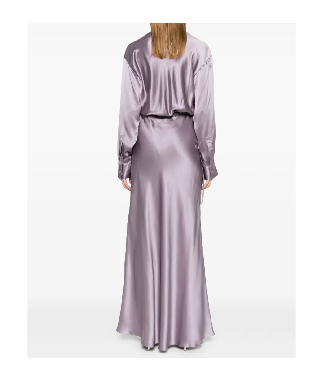 Cross-Cut Silk Maxi Dress