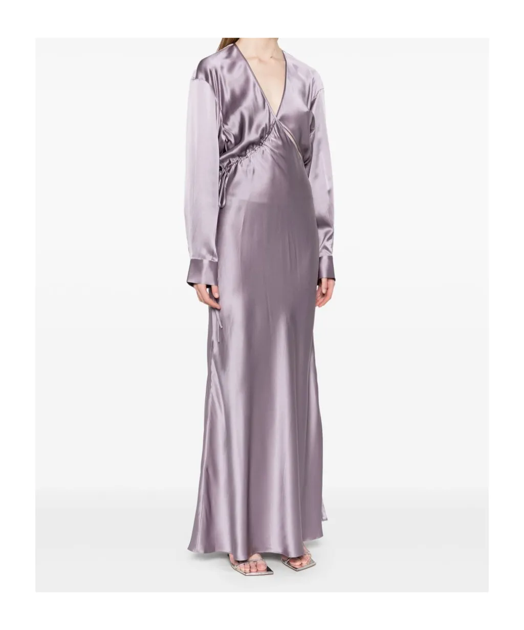 Cross-Cut Silk Maxi Dress