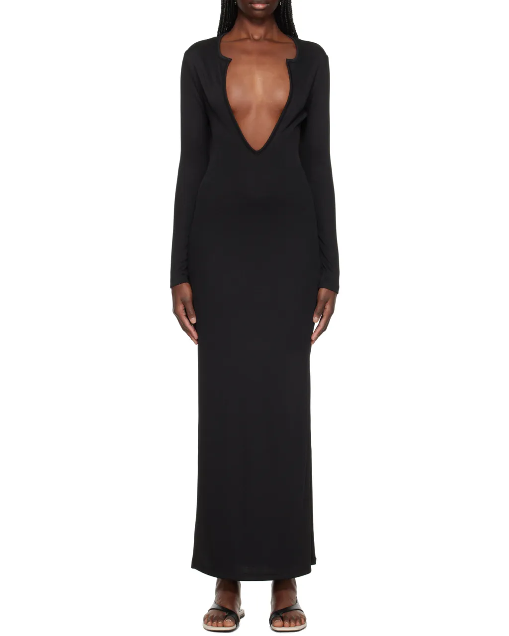 Concave Long-Sleeve Maxi Dress