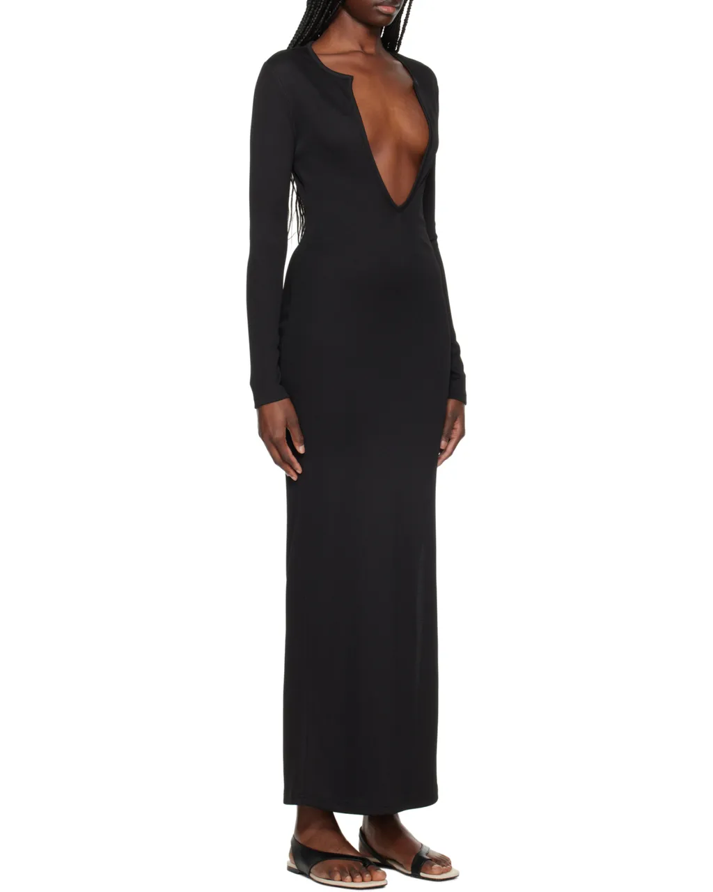 Concave Long-Sleeve Maxi Dress