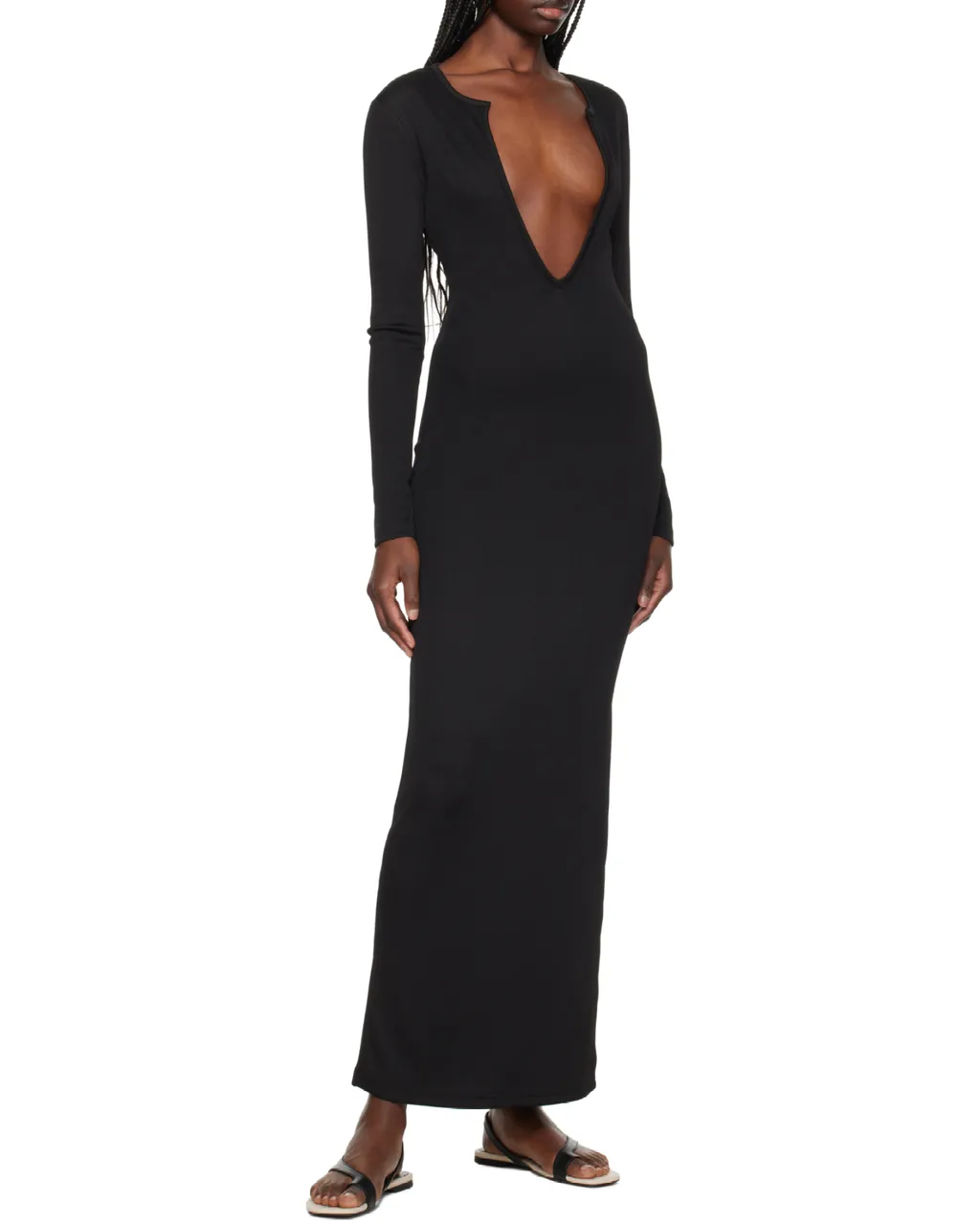 Concave Long-Sleeve Maxi Dress