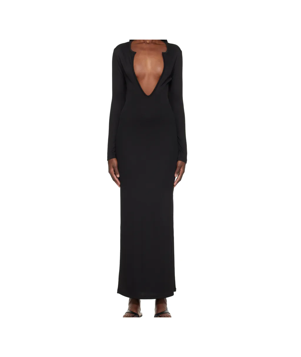 Concave Long-Sleeve Maxi Dress