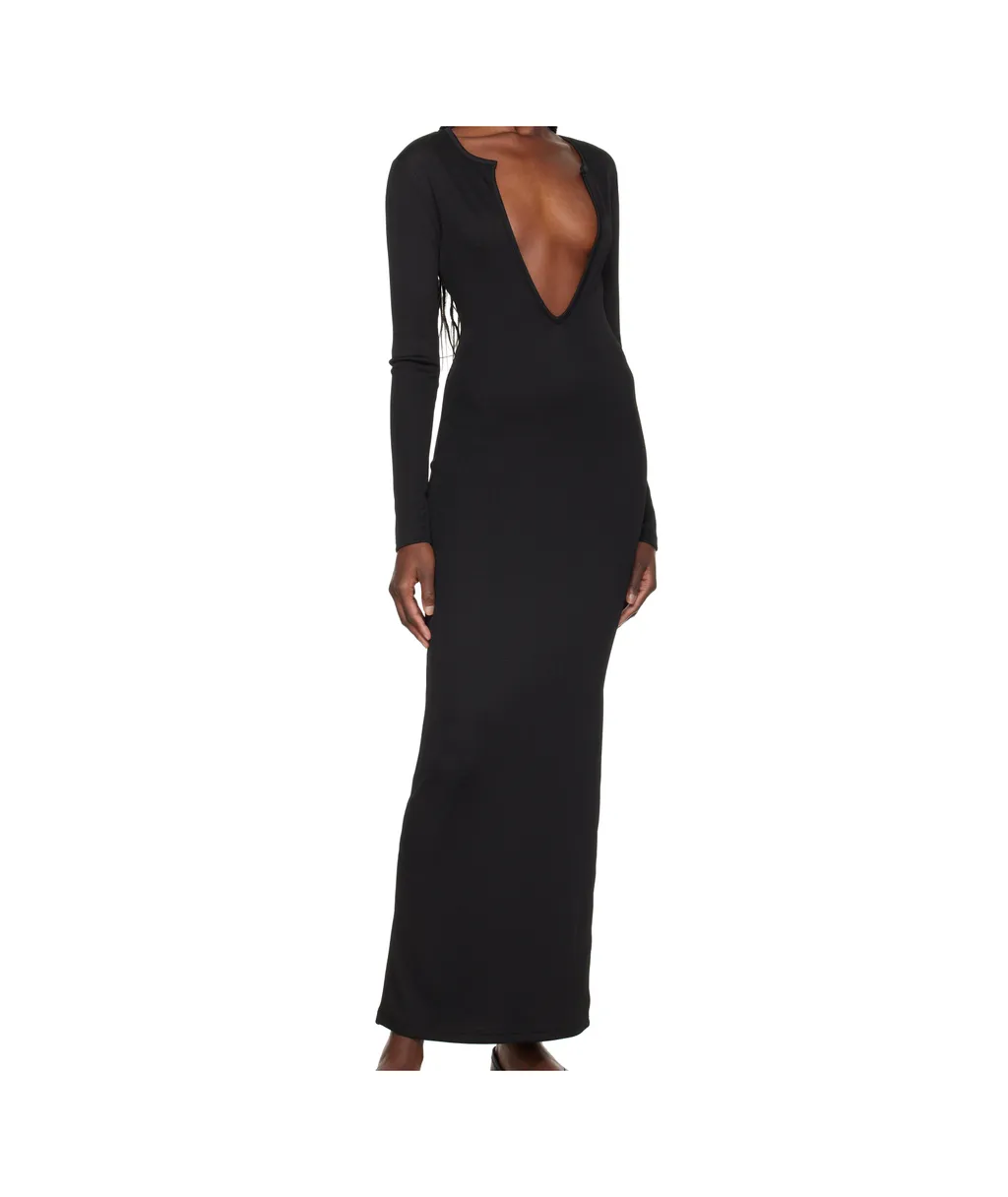 Concave Long-Sleeve Maxi Dress