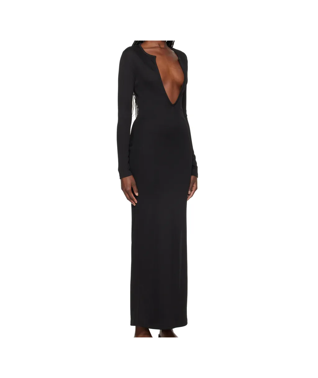 Concave Long-Sleeve Maxi Dress