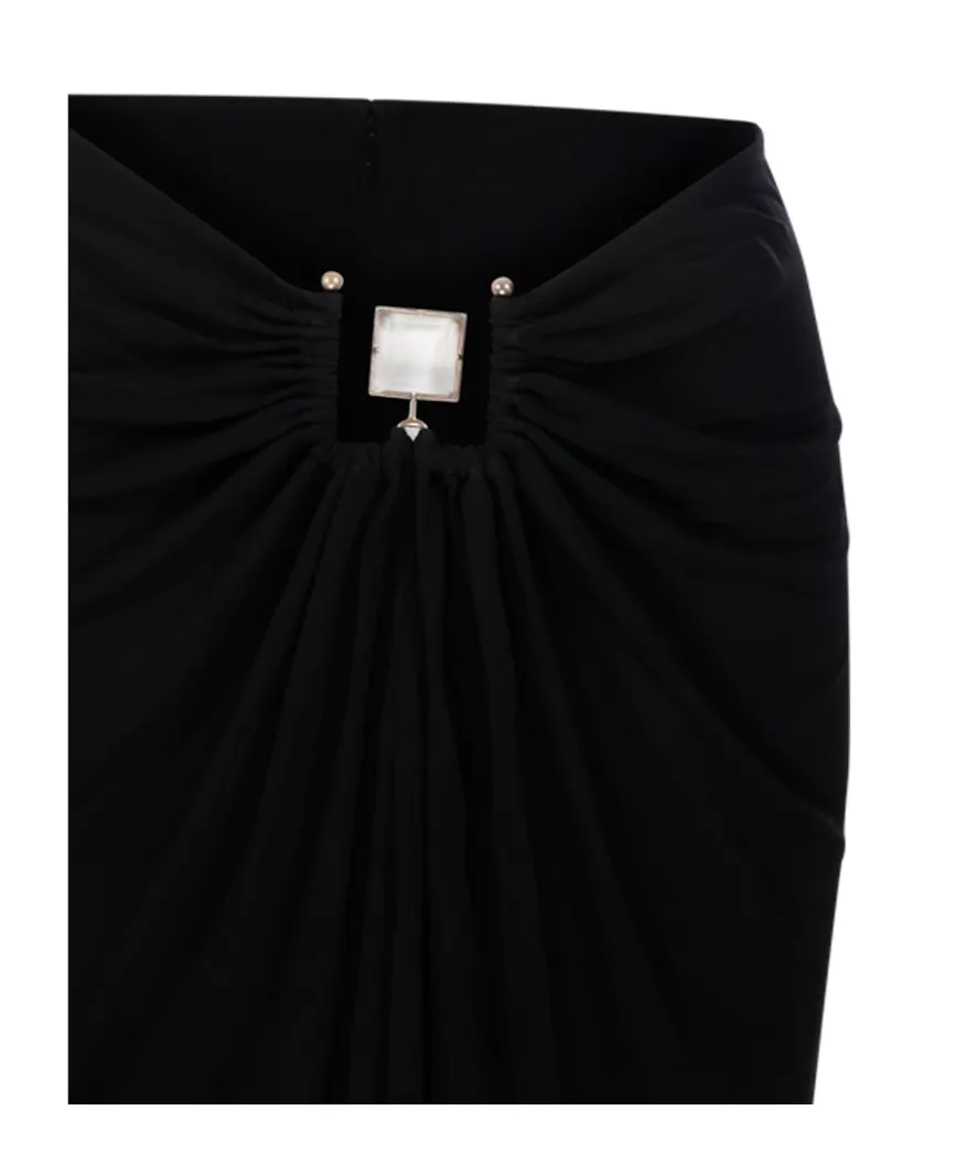 Bezel Quartz Ruched Skirt