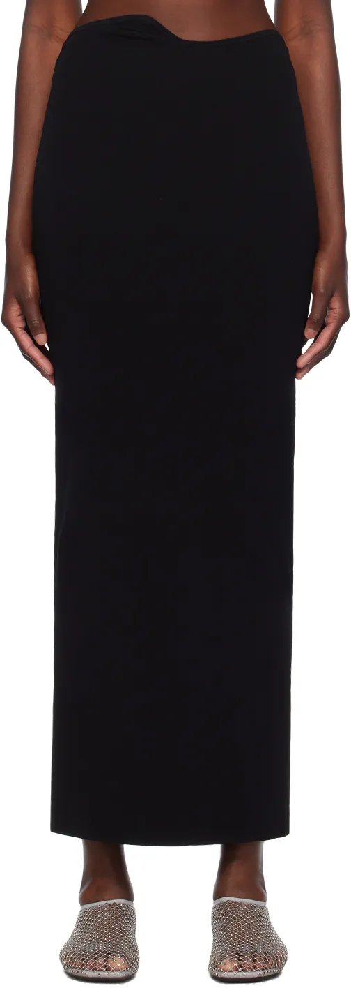 Asymmetric-Waist Midi Skirt