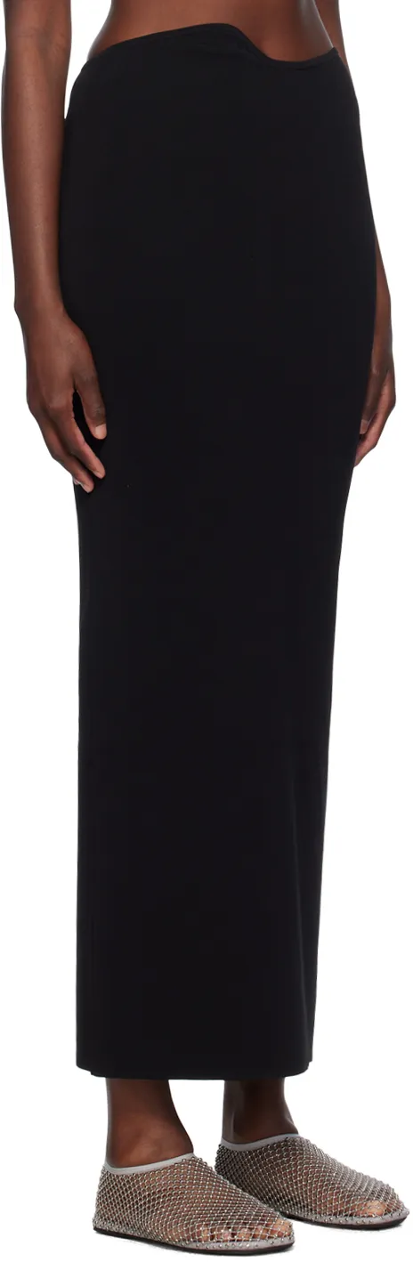 Asymmetric-Waist Midi Skirt