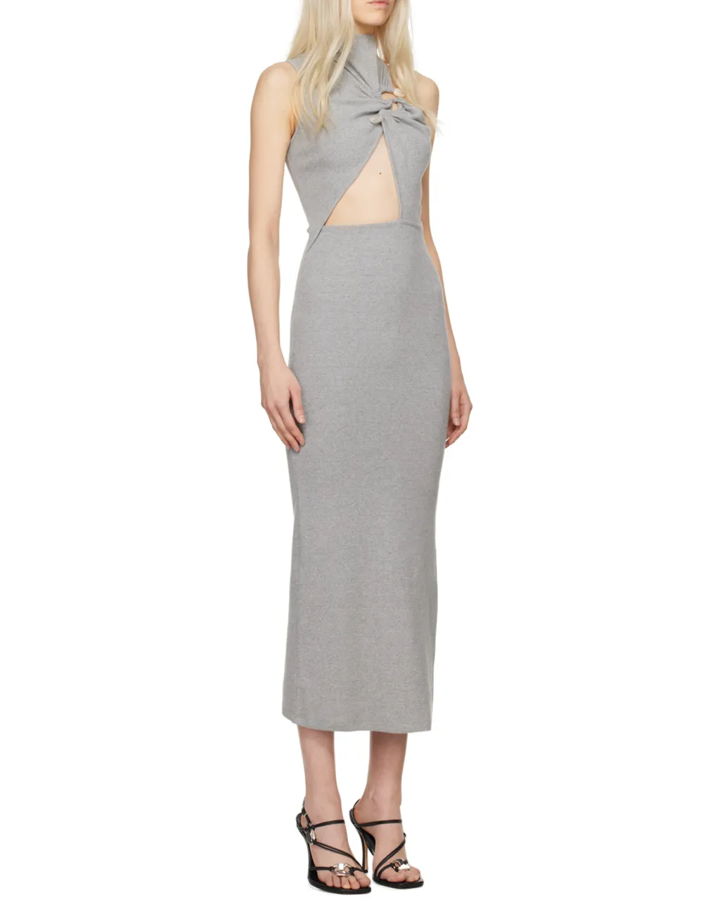 Callisto Marle Column Twist-Detail Side-Split Midi Dress