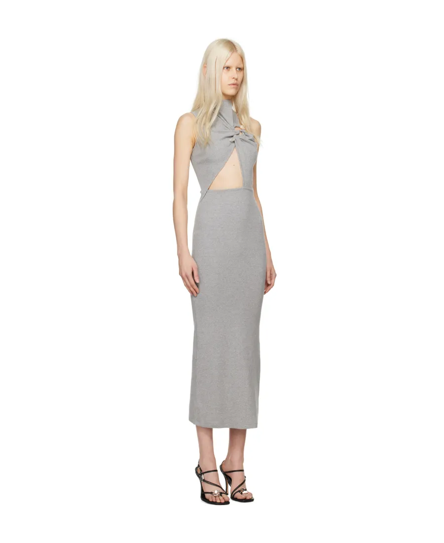 Callisto Marle Column Twist-Detail Side-Split Midi Dress