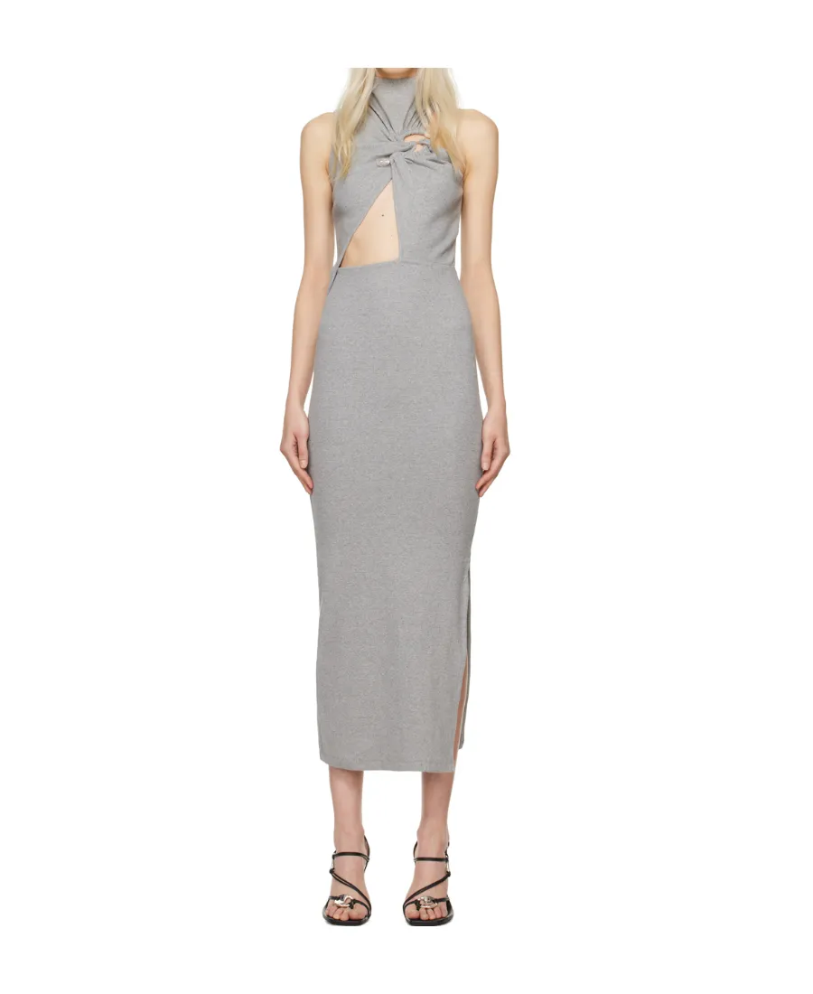 Callisto Marle Column Twist-Detail Side-Split Midi Dress