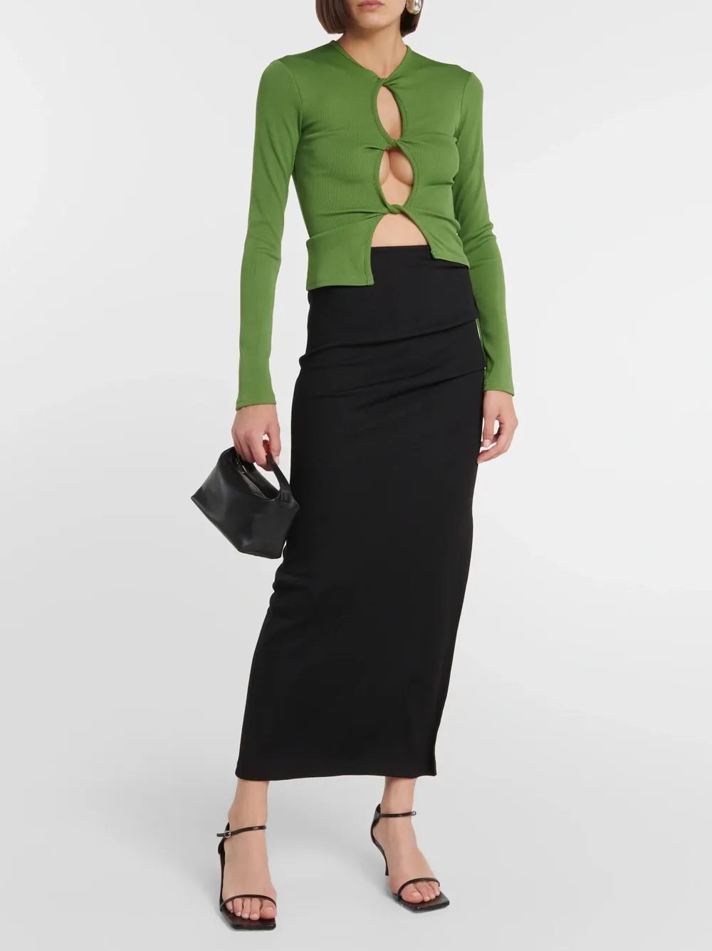 Cut-Out Ribbed Skirt