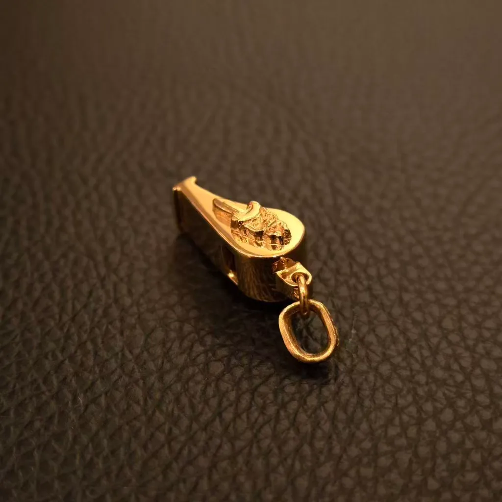 Small Gold Sword Whistle Pendant